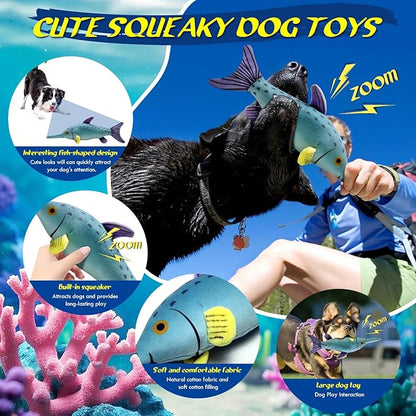 Fuufome Large Squeaky Dog Toys :Plush Soft Dog Chew Toys - Tug of War for Large,Small, Medium,Puppy Breeds-Puppy Toys to Keep Them Busy