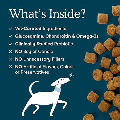 Fera Pets Dog Multivitamin Chews with Glucosamine and Probiotics - Essential Dog Vitamins & Minerals - Promotes Healthy Digestion & Joints - Boosts Skin & Coat Health with Omega-3s - 30 Soft Chews