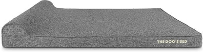 The Dog’s Bed Orthopedic Headrest Dog Bed XXL Grey Linen, Memory Foam, Pain Relief for Arthritis, Hip & Elbow Dysplasia, Post Surgery, Lameness, Waterproof Washable Cover, Veterinary Approved