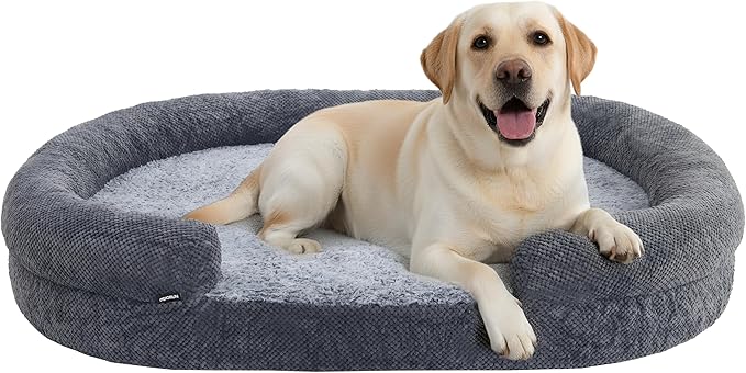 Miorun Arthritis Dog Bed, Orthopedic Dog Bed with Memory Foam, Extra Spacious Pet Bed with Supportive Sides, Removable Washable Cover, Designed for Senior Dogs Comfort Better Sleep and Joint Support