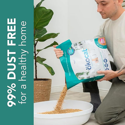 ökocat Multi-Cat Wood Clumping Cat Litter, Unscented, 26 pounds XL - Natural Ingredients, Obliterates Odors with Natural Odor Neutralizer, Clumps Solid, 99% Dust Free, Great for Multiple Cats