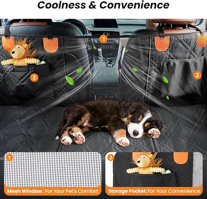 Roilpet Dog Car Seat Cover for Back Seat: Hard Bottom Back Seat Extender for Dogs - Durable Dog Hammock for Car Truck SUV - Waterproof Car Seat Protector for Dogs, Prevent Pet Falls, Easy to Install