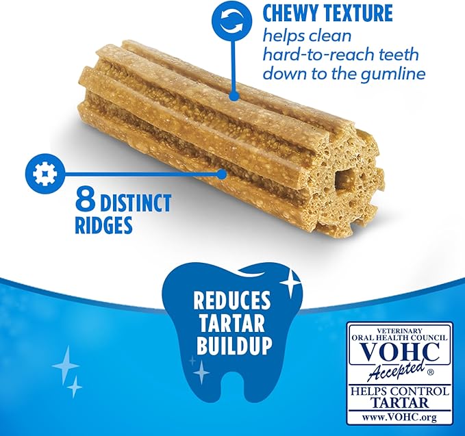 Dentalife Daily Oral Care Dog Treats for Small Dogs 5-20 lbs., Chewy Dental Treat to Freshen Breath and Fight Tartar, Chicken Flavor, 17.1 oz., 58 Chews - 58 ct. Pouch (Pack of 2)