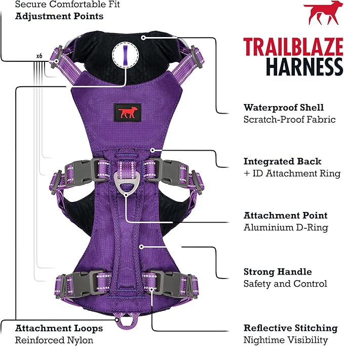 Tuff Pupper Escape Proof Dog Harness for Small Dogs | No Pull Lightweight Adjustable Harness | No Escape Multifunctional Outdoor Pet Gear | Strong Durable Breathable | Secure Comfortable Fit