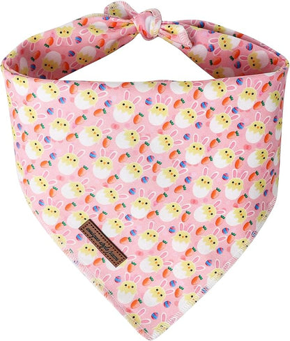Unique style paws Easter Dog Bandana with Bow Easter Eggs Chicken Dog Bandanas for Small Medium Large Boys Girls Dogs