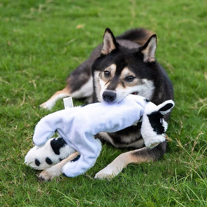 Best Pet Supplies Squeaky Dog Toys with Soft Durable Fabric for Small, Medium and Large Pets Interactive Toy for Indoor Play, Supports Active Biting and Play - Sheep, Cow, Medium
