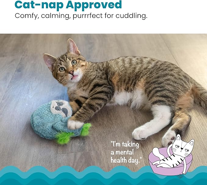 Catstages Petstages Purr Pillow Snoozin' Sloth Soothing Plush Cat Toy