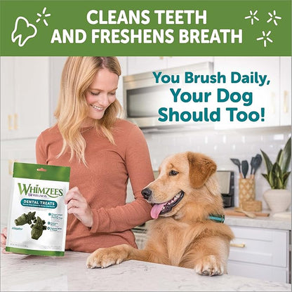 Whimzees Wellness Alligator Dog Dental Treats, Natural Chews, Large Size, (6 Count)