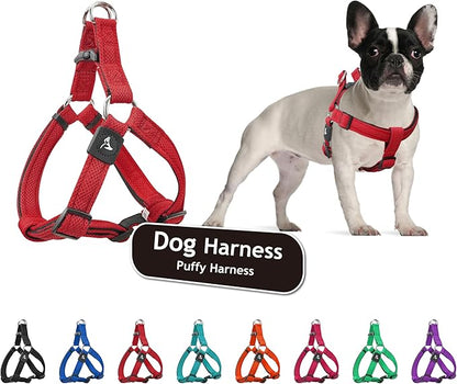 Kruz No Pull Dog Harness (Chest 21”-30”, Weight 22-53 lbs) Heavy-Duty Pet Harness for Medium Breeds, Ultra-Comfort Fit, Lifetime Durability, Adjustable Dog Harness No Pull Design (Red, Medium)