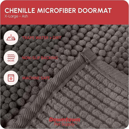 My Doggy Place Dog Mud Mat, 60" x 36" Ash – Thick Microfiber Entry Rug for Snow, Mud & Salt – Absorbent, Quick-Dry, Washer-Safe & Non-Slip, X-Large