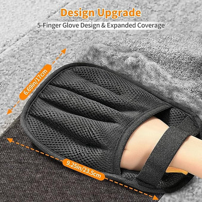 Pet Hair Removal Gloves for Dogs & Cats - Electrostatic Grooming & Deshedding Glove for Furniture Car Clothes - Reusable Easy Clean Bonding Brush Mitt