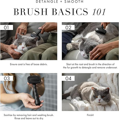 Tweezerman Dog and Cat Slicker Brush for Pets, Grooming Brush with Coated Bristles to Prevent Scratching and Ergonomic Handle