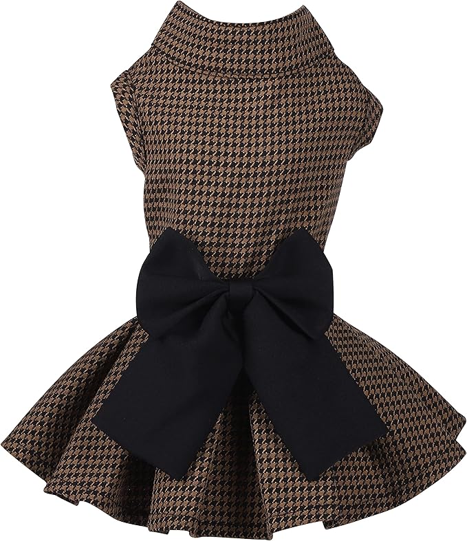 Pet Dresses for Small Dogs Cats Girl, Cute Princess Bowknot Dress Puppy Shirt All Weather Skirt Clothes Cat Apparel for Birthday Wedding Party Holiday (Small, Yellow&Black)