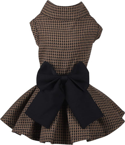 Pet Dresses for Small Dogs Cats Girl, Cute Princess Bowknot Dress Puppy Shirt All Weather Skirt Clothes Cat Apparel for Birthday Wedding Party Holiday (Small, Yellow&Black)