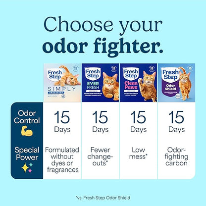Fresh Step Advanced Simply Unscented Clumping Litter, Fresh Step Unscented Cat Litter Fights Odor on Contact, 37 lbs. (2 x 18.5 lb. Box)