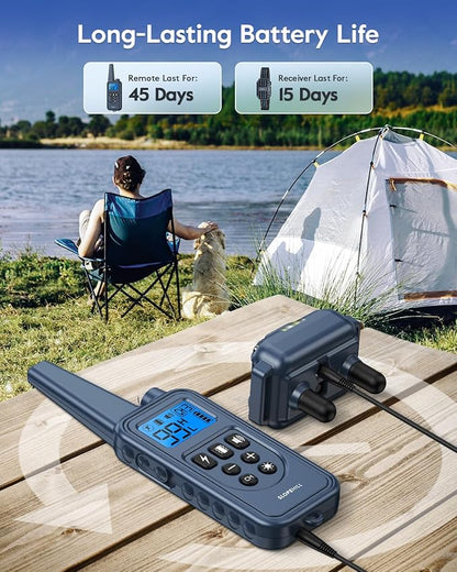 Dog Training Collar with 7 Training Modes, 4200Ft Remote Electronic Dog Shock Collar, Electric Shock Collar for Small Medium Large Dogs,Dark Blue