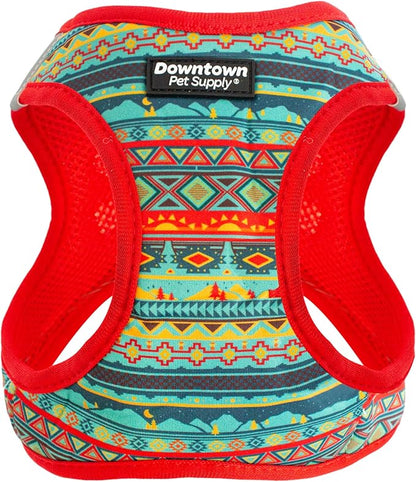 Downtown Pet Supply Step-in Dog Harness – No Pull, Adjustable Padded Mesh with Reflective Trim, Secure Buckle Strap – Comfortable & Breathable Small Dog Harness, X-Large, Tribal