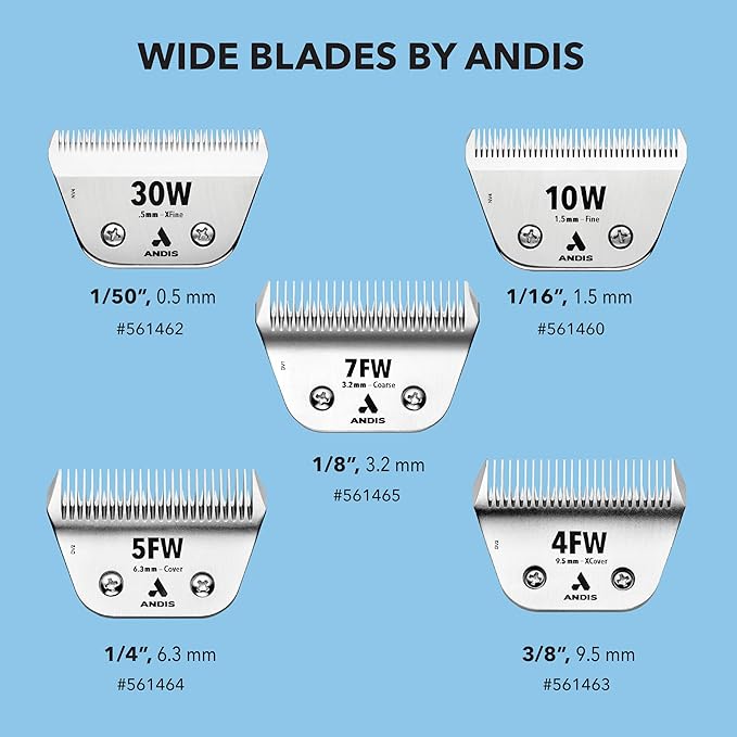 Andis 561465 ceramicEDGE #7FW Coarse Wide Blade, Small Animal and Pet Grooming, Detachable Replacement Blade, Long Lasting, Stainless Steel
