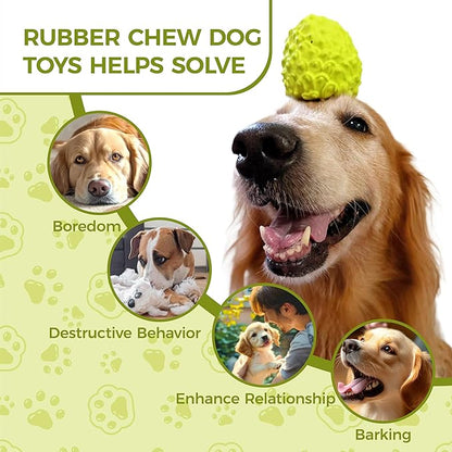 MewaJump Dog Squeaky Toys for Aggressive Chewers, Interactive Natural Rubber Chew Toy for Small Puppy Dogs, Tough Dog Toys for Medium Breed, Keep Dogs Busy, Training and Cleaning Teeth