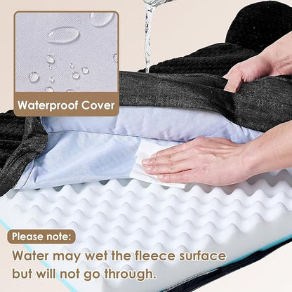 EHEYCIGA Orthopedic Dog Bed Medium Size Dogs, Memory Foam Dog Bed with Washable Removable Cover, Waterproof Pet Sofa Couch for Crate with Nonskid Bottom, 30x20x6, Black