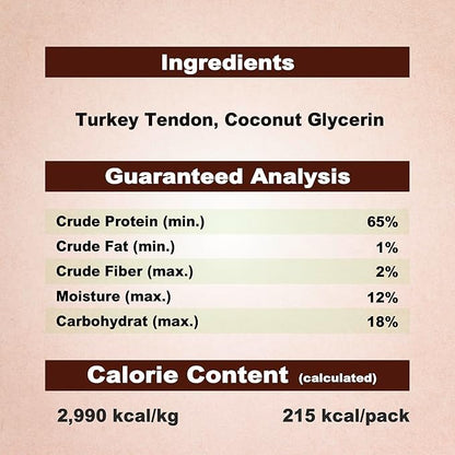 A Freschi srl Turkey Tendons for Dogs, USA-Sourced, Healthy Dog Treats, Rawhide-Free Puppy Chews, Long Lasting, All Natural, Hypoallergenic Dog Treats for Small Breeds, 6 Count Pack Pretzel (S)
