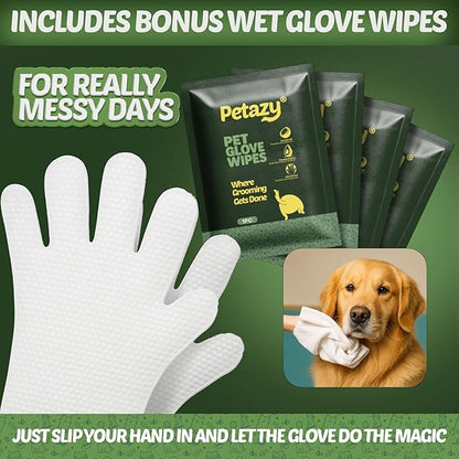 Petazy 400 Dog Wipes for Paws and Butt Ears Eyes | XL 8x8 Organic Pet Wipes for Dogs | Unscented Dog Wipes Cleaning Deodorizing | Extra Thick Paw Wipes for Dogs Cats Pets | Bonus Glove Wipes Included