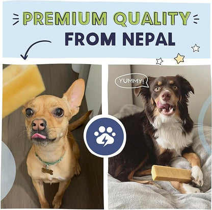 Pawstruck Himalayan Yak Dog Chew (3–4 oz Pieces) – Natural Yak and Cow Milk Cheese, Long-Lasting Jumbo Treat, Thick Chew Stick – 3 Pack – Packaging May Vary