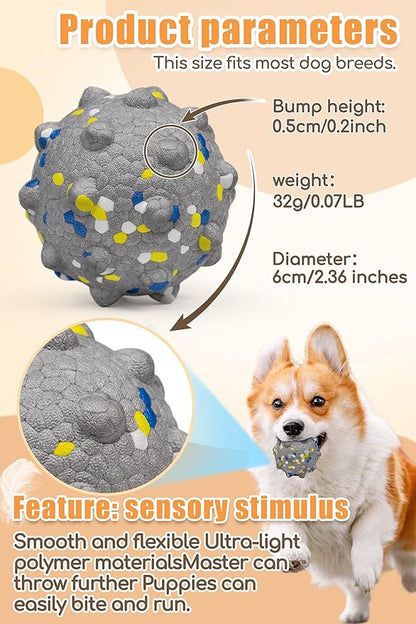 Moonorange 2.36'' Dog Balls for Dogs Aggressive Chewers Indestructible Tennis Durable Bouncy Interactive Dog Toy Balls for Fetch Game Floating Training(Grey Medium)