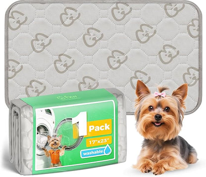 FXW Washable Pee Pads for Dogs, Leak-Proof & Non-Slip, Specifically Designed for 24inch Cages, 17" x 23" Rectangle, Khaki, 1 Pack