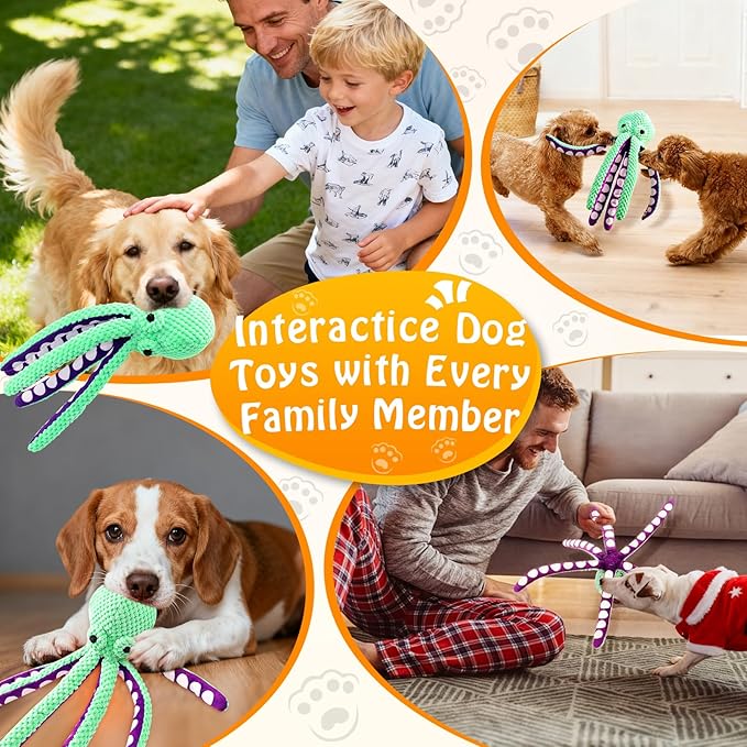 Fuufome Large Squeaky Dog Toys- Plush Dog Toys with Soft Fabric for Small, Medium, and Large Dogs Daily Companionship, Training Reward Gift