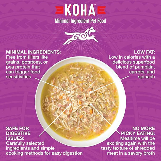 KOHA Pure Shreds Chicken and Beef Entrée for Dogs, 12.5oz Cans (Pack of 12)