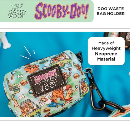 Sassy Woof Dog Waste Bag Holder – Scooby-Doo™ Waste Bag Dispenser for Leash, 3" x 2.5" x 2" – Cute & Durable Holder for Walks – Fits Standard Rolls – Pet Walking Accessory with Clip