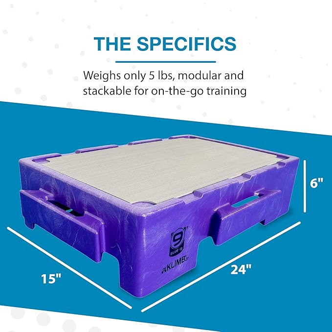 Blue-9 KLIMB Jr. Professionally Designed Dog Training Platform and DIY Guide for Behavior Basics, Made in The USA, Purple