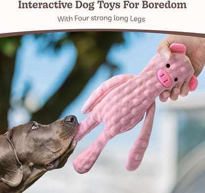 SHARLOVY No Stuffing Dog Toys 5 Pack, Crinkle Interactive Dogs Toy for Boredom, Puppy Toys for Teething to Keep Them Busy, Cute Squeaky Dogs Toy for Small, Medium, and Large Breed