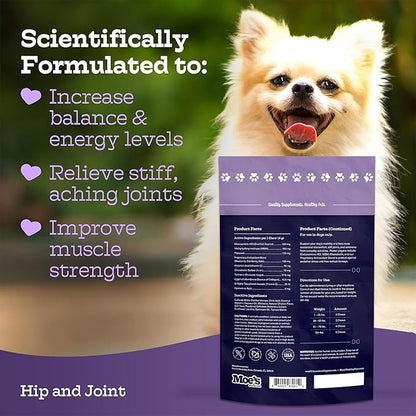 Moe’s Dog Joint Supplement 90 Soft Chews – Glucosamine, Chondroitin & Hyaluronic Acid with Vitamins C & E – Advanced Hip and Joint Support for Dogs – Ideal for Bone Health & Joint Pain Relief