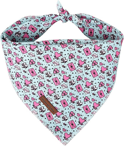 Unique Style Paws Valentiene's Day Dog Bandana Heart Print Cotton Dog Bandanas Bandana for Small Medium Large Dogs New