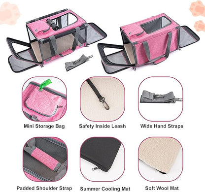 GAPZER Pet Carrier for Large and Medium Cats, Soft-Sided Pet Carrier for Big Medium Cats and Puppy Dog Carriers Cat Carriers, Pet Privacy Protection Travel Carrier