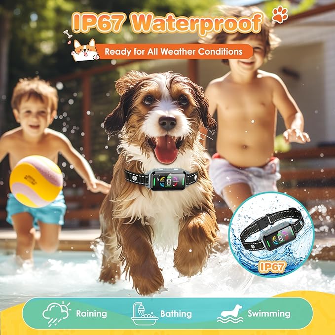 Dog Bark Collar, Bark Collars for Large Medium Small Dogs, Rechargeable Training Collar with 4 Barking Training Modes & 8 Level Sensitivity Adjustable Beep Vibration