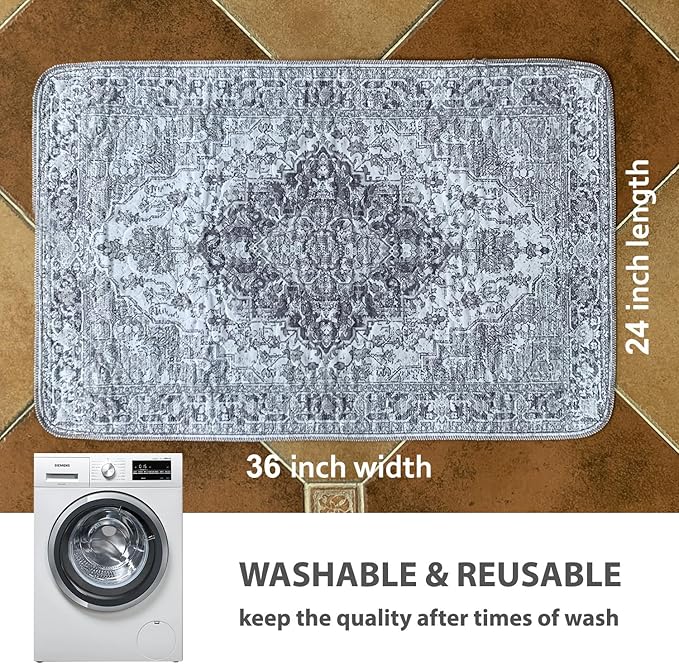 nunubaby Washable Pee Pads for Dogs, Stylish, Non-Slip and Leak-Proof Pee Pads. Reusable Potty Pads for Dogs for Crates and Floors.(Gray/Geo, 24" x36" )