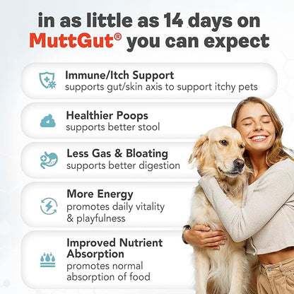 All Natural 3 in 1 Probiotics for Dogs-Postbiotic Powder Supplement-Made in USA- Digestive Enzymes Made with 135 Billion CFUs, Plant-Based Anti-Diarrhea & Antioxidant Dogs Probiotic(120g)