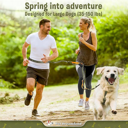 Pet Dreamland Exquisite Hands Free Leash for Large Dogs. Ultimate Comfort & Freedom for Running, Walking and Hiking. Premium Quality, Durable & Versatile Dog Walking Belt. Your Dog Will Love It.