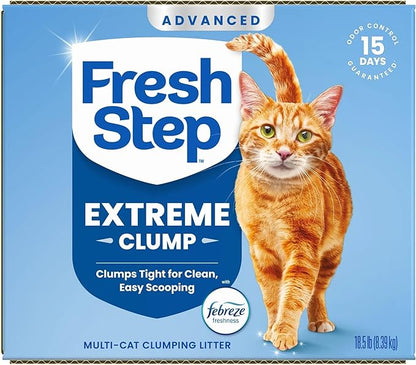 Fresh Step Advanced Extreme Clumping Litter with Febreze Freshness with Mountain Spring Scent, Fights Odor on Contact, 37 lbs. (2 x 18.5 lb. Box)