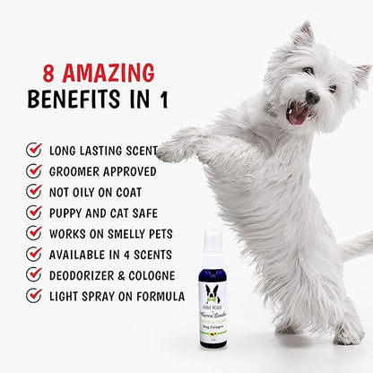 Warren London Wet Kiss Dog Cologne Spray – Papaya & Guava | Long-Lasting Odor Eliminator & Coat Freshener for Dogs & Cats | 16 oz