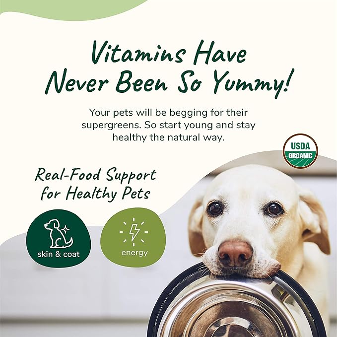 kin+kind Skin and Coat Supplement for Dogs & Cats – Natural Vitamin Supplements with Organic Ingredients for Shiny Fur, Moisturized Skin & Overall Pet Wellness – Dog Essentials & Cat Essentials – 8oz