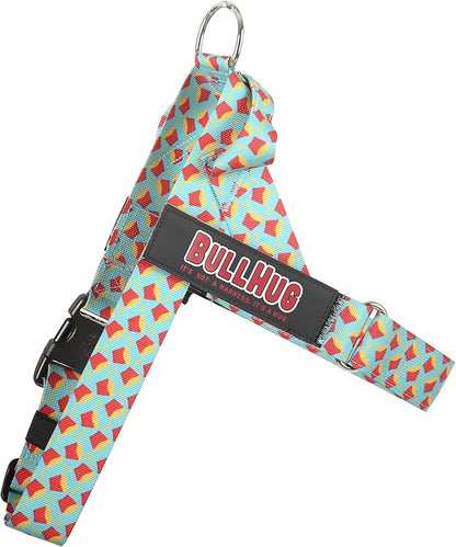 BULLHUG Adjustable Dog Harness– No Pull, No Choke – for English Bulldogs, French Bulldogs, Pugs & Broad-Chested Breeds – Easy, Safe Walks (Fries, Large)