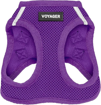 Best Pet Supplies Voyager Step-in Air Harness - All Weather Mesh, Reflective, No Pull Harness for Dogs, Cats - Secure with Hook & Loop Fastener, Buckle, Double D-Rings - Purple, XS