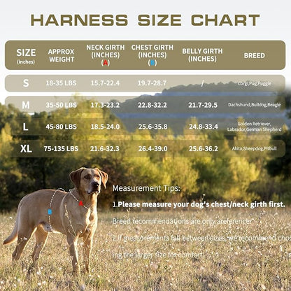 Dog Harness for Large Dogs Heavy Duty, No Pull Tactical Dog Harness with Molle System, Easy On and Off Service Dog Vest, Breathable Padded, Adjustable Reflective Pet Vest for Walking Hiking Training