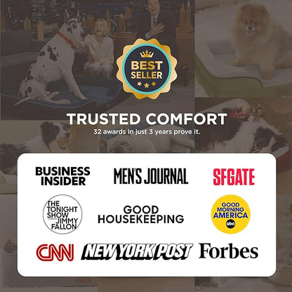 Bedsure Orthopedic Dog Beds Large Sized Dog - Washable Large Dog Cat Bed Waterproof, Comfort Dogs Couch Sofa with Washable Removable Cover, Pet Bed with Nonskid Bottom, Red, 35"