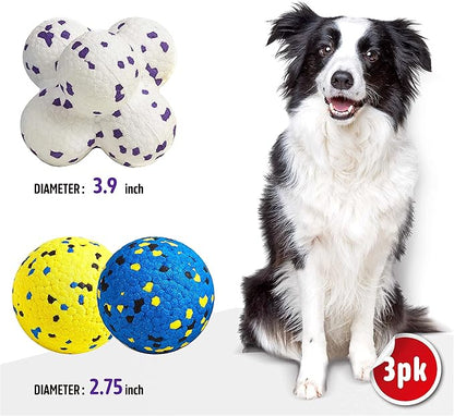Kimee Dog Balls Tennis Ball Dog Toys for Aggressive Chewers, Floating Water Toy, Teething & Fetch Toy for Large Medium Small Dogs and Puppies (1 Ball)