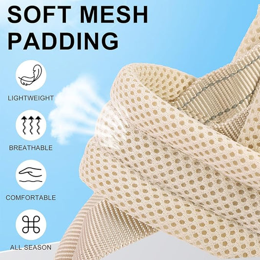 BEAUTYZOO Dog Harness for Small Dogs, No Pull Dog Harness and Leash Set, Escape Proof Puppy Vest Harness with Handle, Reflective Breathable Mesh Padded Harness for Girl Boy Dogs, Beige XXS